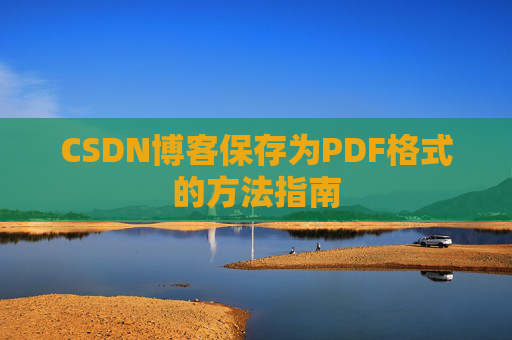 CSDN博客保存为PDF格式的方法指南